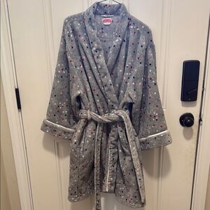 Kate Spade Gray Robe with Colorful Dots
